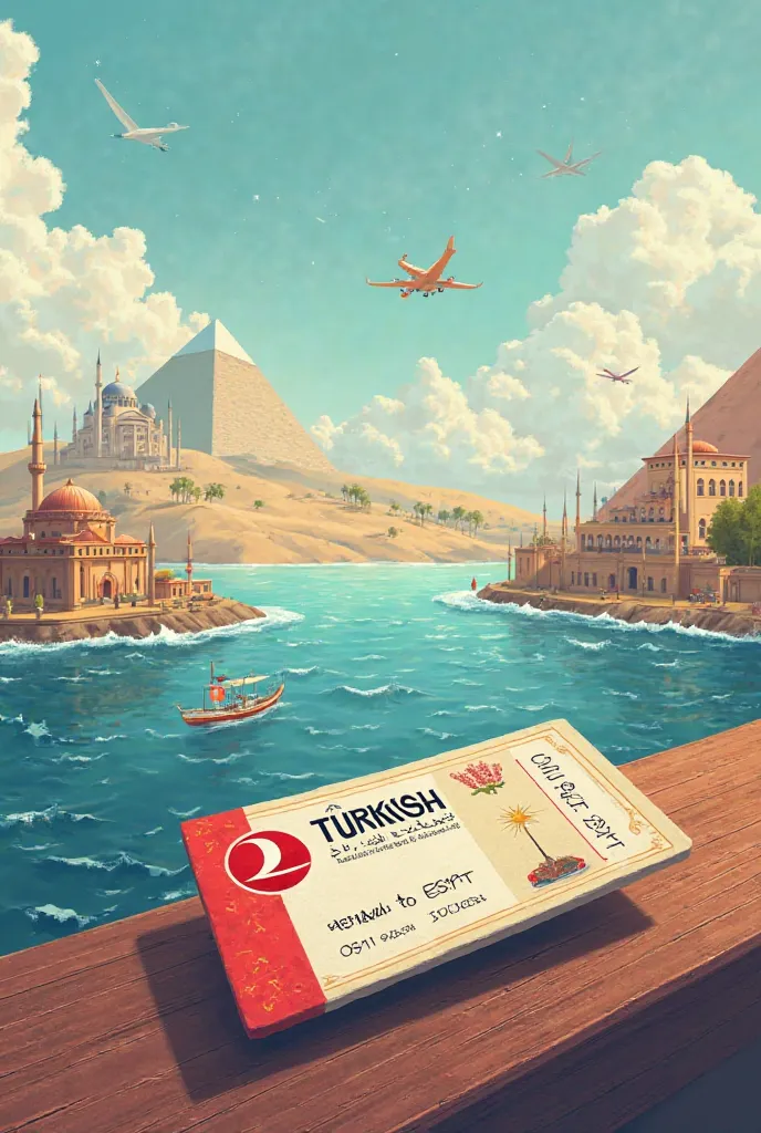  Turkish Airlines flight ticket from Istanbul to Egypt in Turkish is true and clear