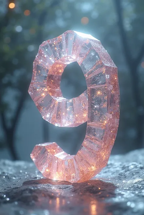 Make an image of a centered 9 that is quartz themed