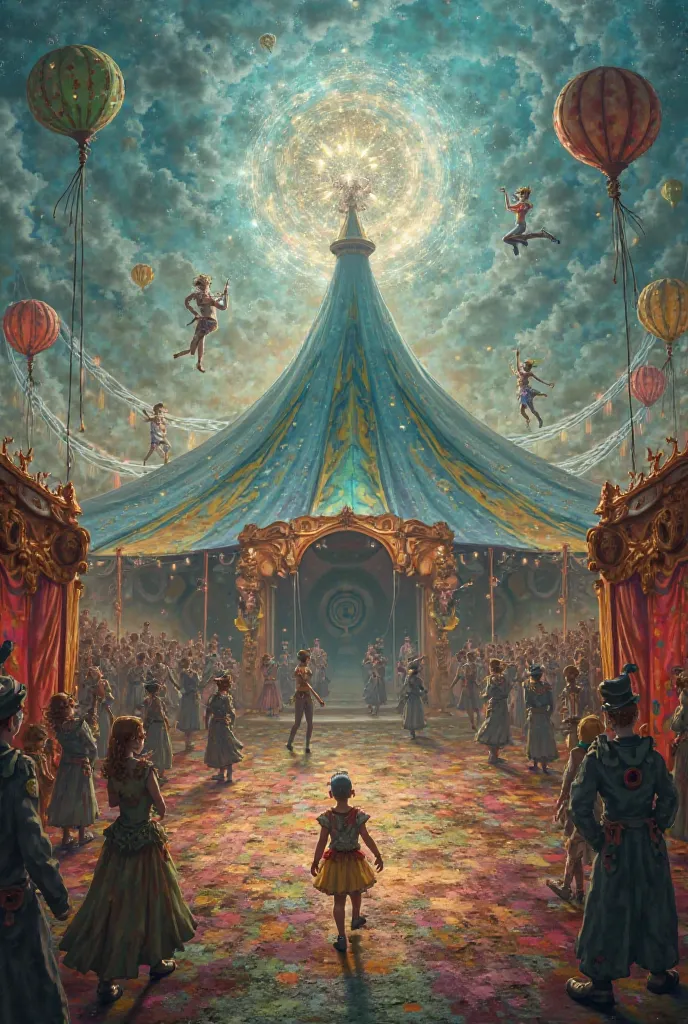 Picture of a circus as if it were a surprising fantasy 