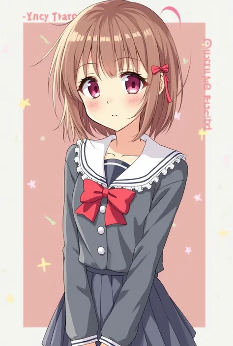 anime girl in a school uniform with a red bow, an anime drawing inspired by Yuki Ogura, trending on pixiv, shin hanga, anime visual of a cute girl, sayori, anime best girl, anime portrait of shiina ringo, shikamimi, shirabii, anime girl named lucy, render ...