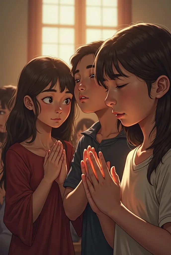 Young Christians praying