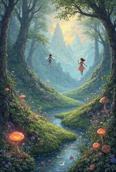 A fantasy place where it was strange but beautiful cared for by fairies and elves 