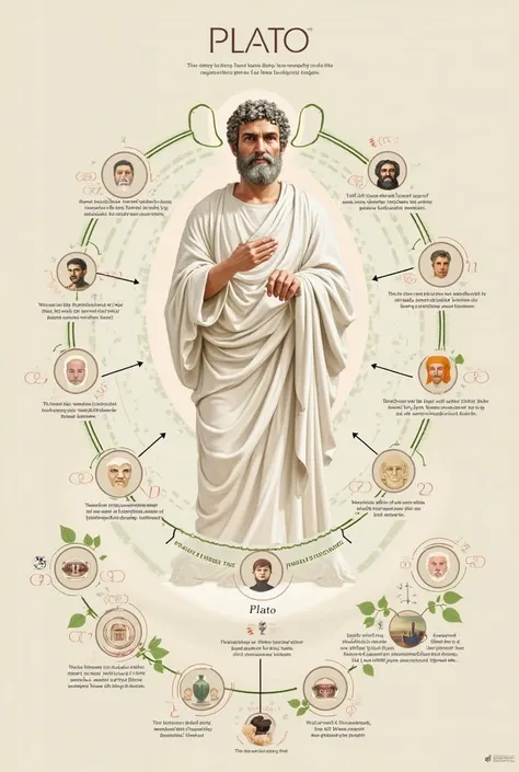 Create a mental framework for Plato about his life and philosophy keep it simple and readable with just the important details through a flowchart 