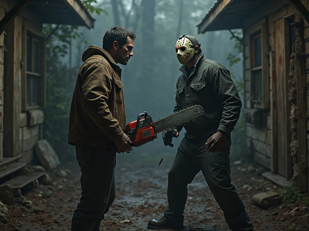 Ash williams killing jason with his chainsaw