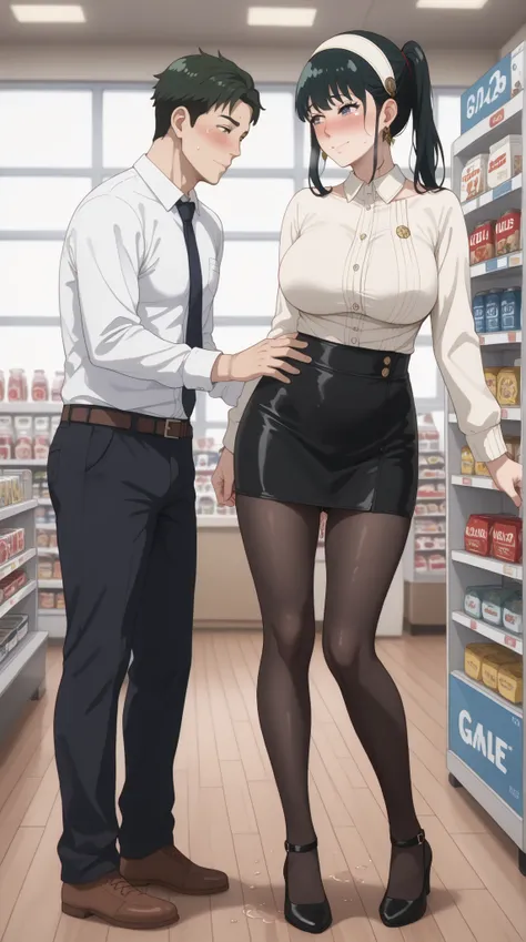   score_9,   score_8_up,   score_7_up,   source_  anime、Top Quality、8k、 masterpiece、Ultra High Precision、 natural light、perfect anatomy、 one woman、big breasts、 saggy breasts at the store 、  black hair、 cute face、Embarrassed Face、 teary eyes in the store、Af...