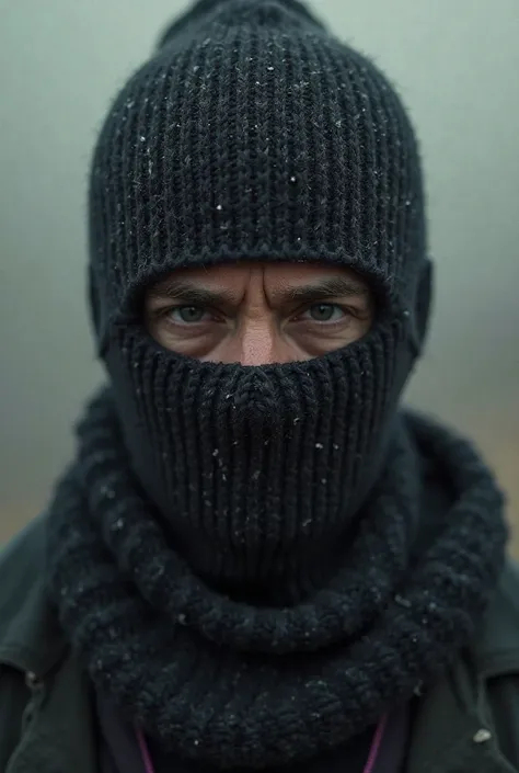 A sad man wearing Balaclava