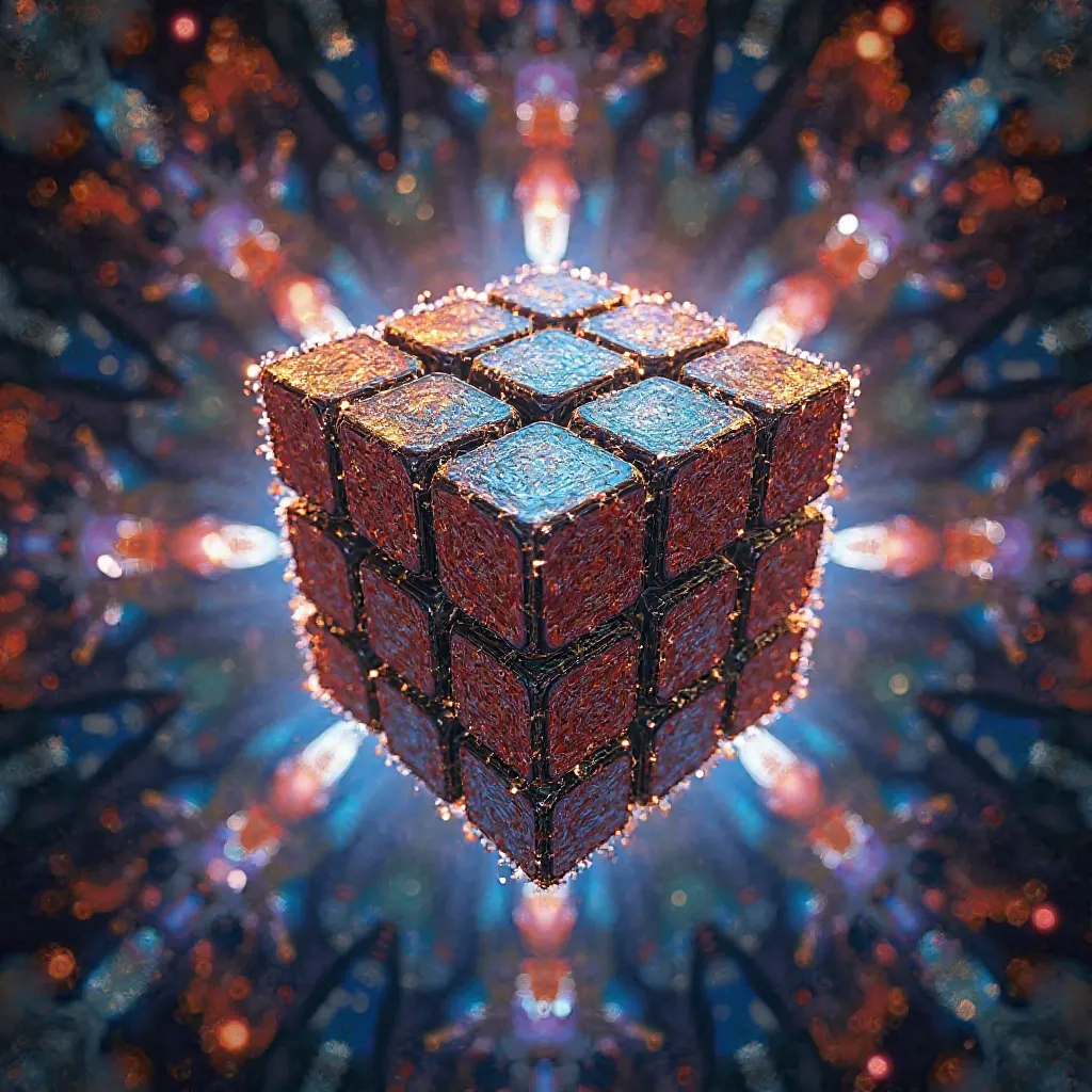 Rubik's cube as seen through a kaleidoscope 