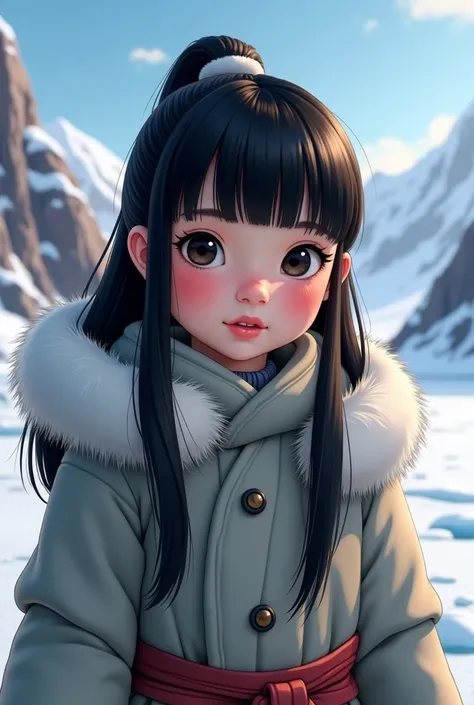 ((Top Quality)), ((Excellent)), (Detailed),((Inuit)),Ultra-Realistic, Stunning Environment, Inuit Outfit, Black Hair, (Very Young Girl),((Straight Hair)), Shiny Hair, ((Black Eyes)),((Floating Ice)),((Snow Field)),Extra Close-Up,((Rocky Mountains)), Shiny ...