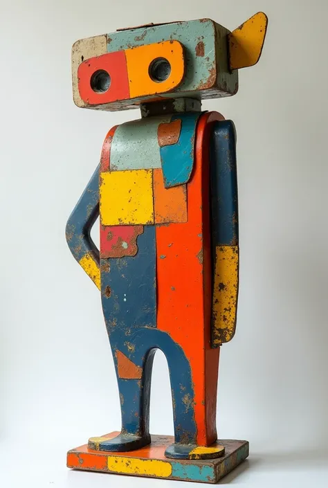 create a sculpture with a simple art concept with recycled materials ,Based on pop art by Richard Hamilton