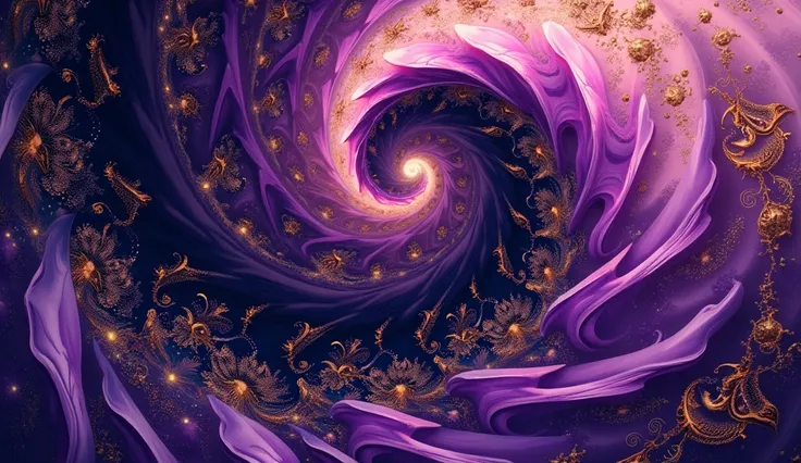 Make a t-shirt with a purple swirl and gold design or idea 