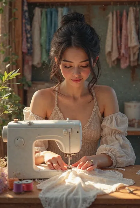 I want a beautiful picture in the sewing field to put it in the commercial account