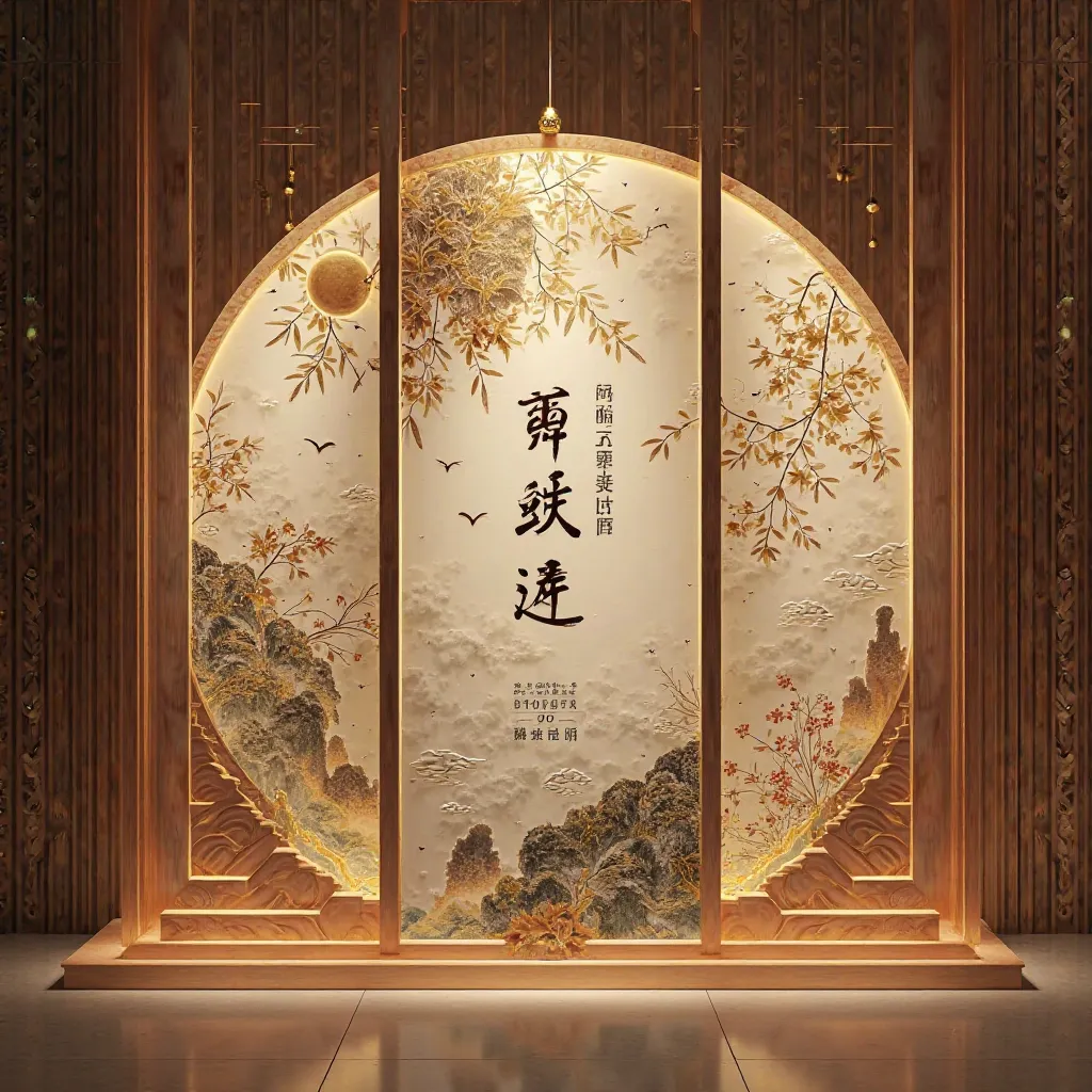 A beautifully designed exhibition invitation, themed around a ‘Five Senses Experience’ Chinese-style interactive exhibition. The design blends tradition and modernity, showcasing a stylish New Chinese aesthetic that embodies the elegance of Chinese culture...