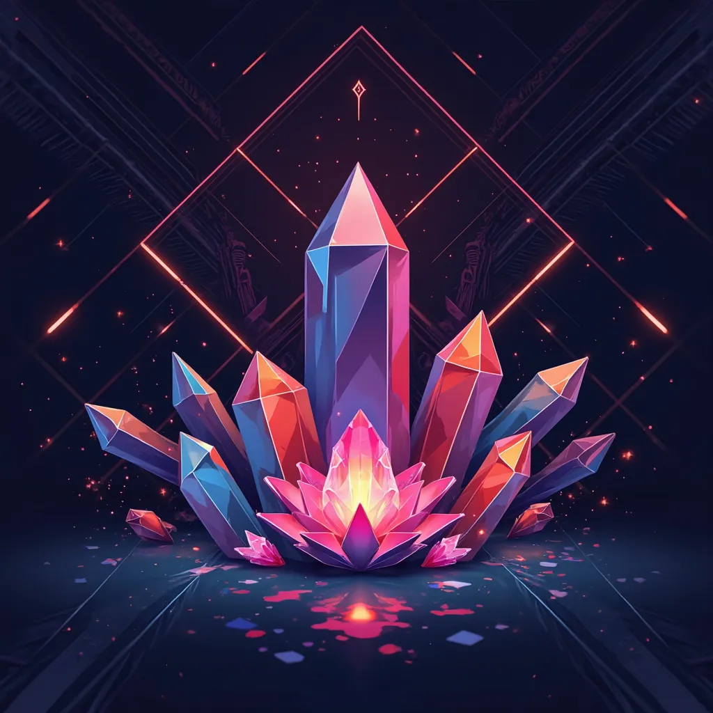 Profile image for YouTube with the name NaNa, minimalist,  linear , Appearance of crystals and gems, With colors of red, purple, sapphire blue and ruby red