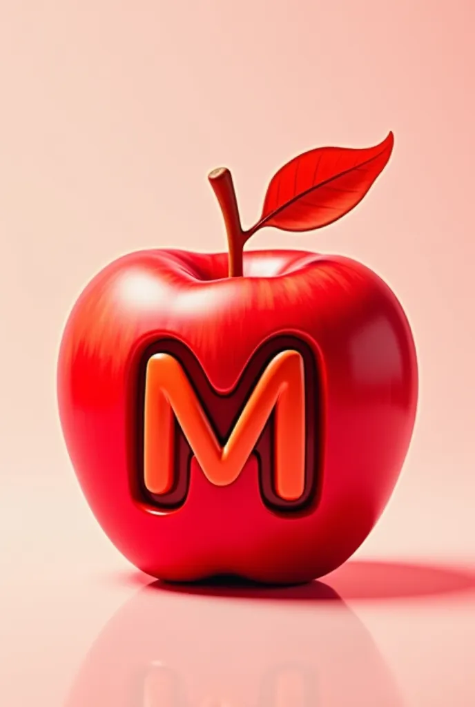 Apple with letter m