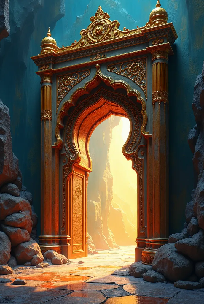 a glowing arabic portal, picasso style, soft tonesa glowing arabic portal, picasso style, soft colors, intricate ornate architectural structure, fantasy portal, mystical entryway, otherworldly archway, dramatic lighting, warm tones, impressionistic brushst...