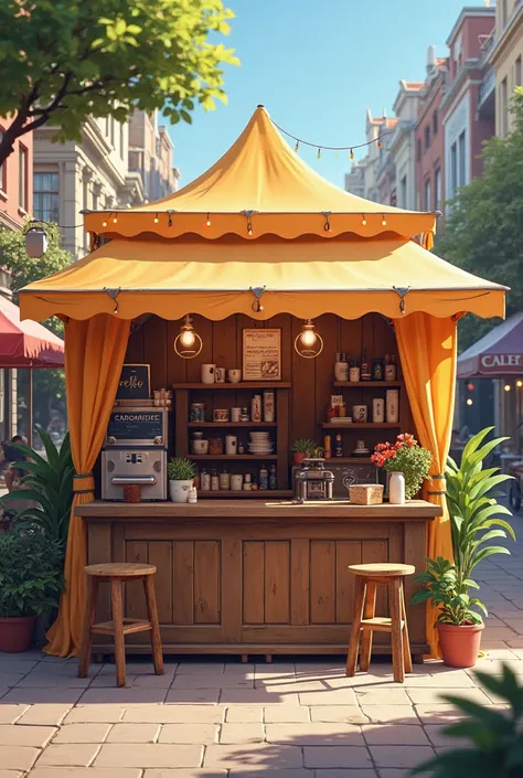 I want to create attractive coffee shop stall design , I will use tent for street 