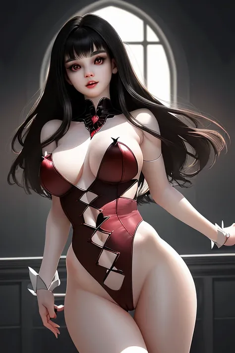 super image quality、real photo、(Extremely Detailed CG Unity 8K Wallpaper、masterpiece)、(Best lighting、Best Shadow、very delicate and beautiful)、ultra detail、《Vampirella 1.2》、《Petite Baby-Faced Beauty with Bold Trimmed Hair：1.5》、Hunting for Prey、 ergonomicall...