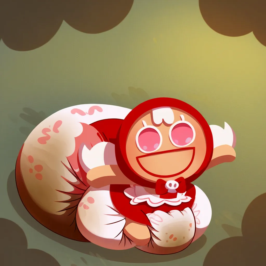 score_9_up, score_8_up, BREAK, CherryCookieRun, 1girl, solo, white hair, pink eyes, red hood, sleeveless dress, red dress, chibi, upper body, forest, smile, big hips, big diaper, messy diaper, enormous saggy bulging diaper, diaper keeps getting bigger and ...