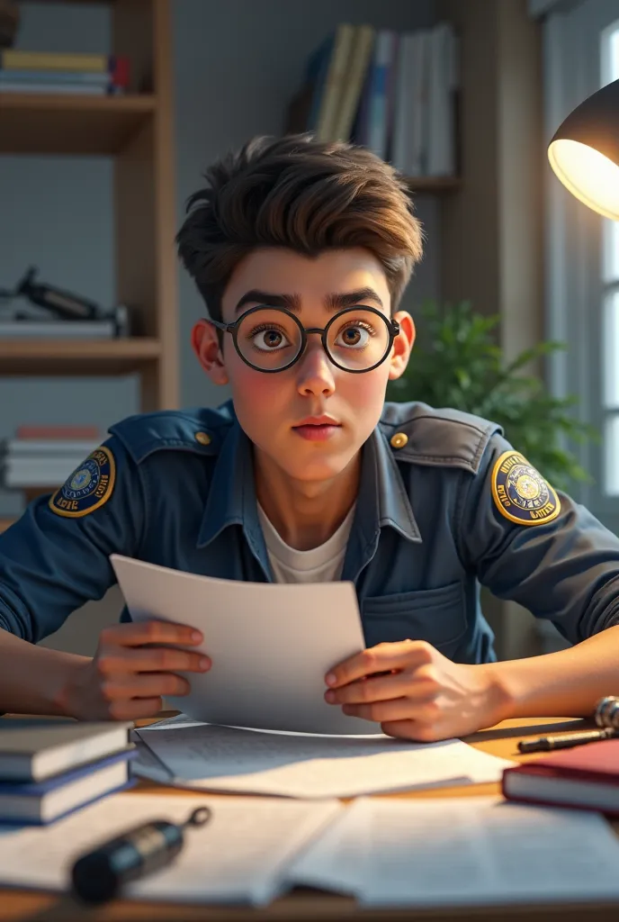 3D image of the contestant studying for police careers 