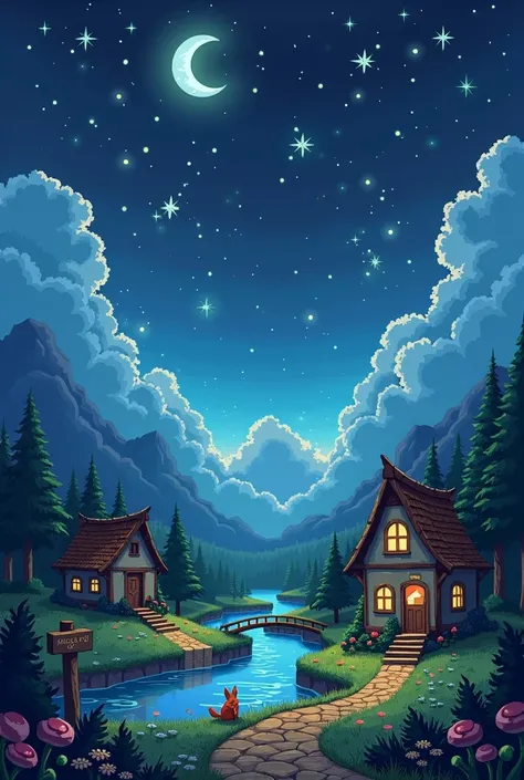 I want a pixelated fantasy landscape that tells this story below

Welcome, traveler.

You have arrived at the threshold of a journey.

A journey not of trials or battles, not of quests that demand urgency, but one of quiet wonder.

This is a journey into r...