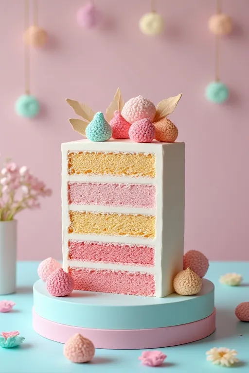  cake,お城の cake,背の高い cake,全長3mのお城の cake,お城の形の cake,pastel colors,Close-up shot from bottom to top,dynamic angle,4K， city pop,Hi-Res, masterpiece, accurate, anatomically correct, Best Quality, high detail that opens the knees and legs, very detailed,  , 