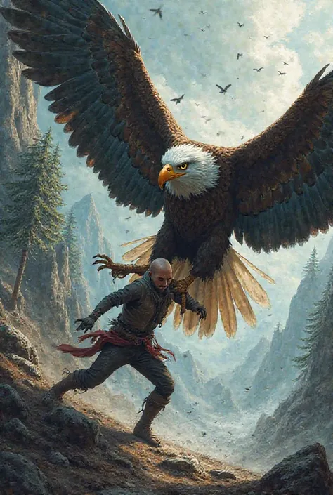 Eagle Killing a Bald Man 