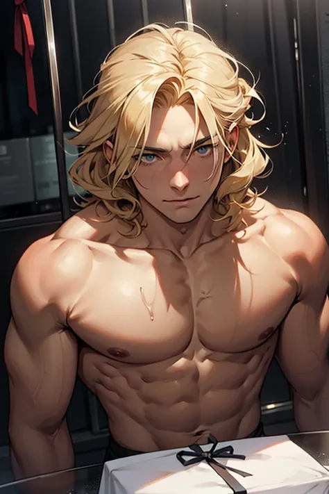 Build: Slim, but well proportioned

Hair: Curly blonde, slightly long, soft but somewhat messy

Eyes: Grey, full of obsession and sick desire

Posture: Relaxed and provocative, as if every second in captivity was a fucking gift