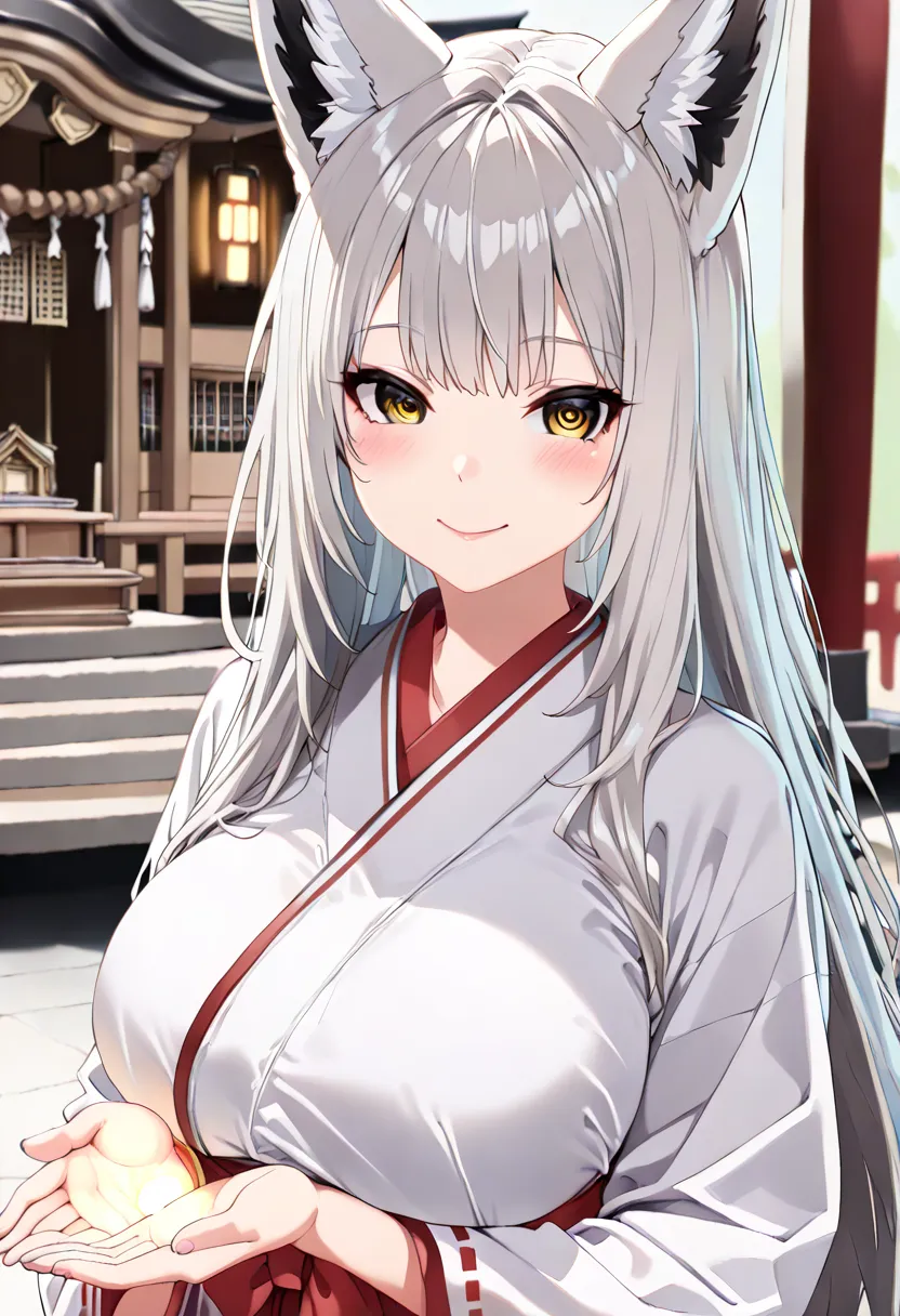 {best quality}, {very aesthetic}, {ultra-detailed}, {best illustration},high contrast,beautiful eyes with great attention to detail, beautiful detailed lips , very detailed face,(shrine maiden costume),(, 8k,  masterpiece:1.3,beautiful girl),Glowing Skin,(...