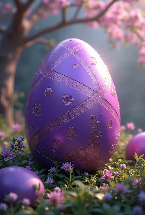 Easter egg with purple ball