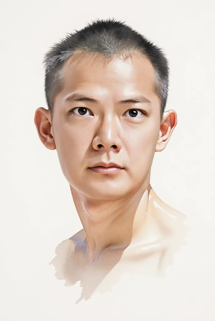 watercolor, vector style illustration portrait of a Chinese, age boy, (15-years-old), young boy, beautiful face, detailed face, detailed eyes and lip, short haircut, crew cut hair, boyish figure, perfect anatomy, perfect proportions, anatomically accurate,...