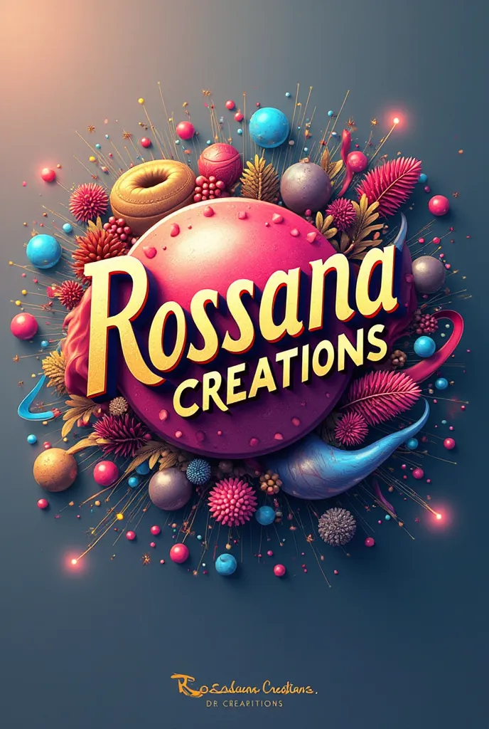 CREATIVE LOGO WITH THE NAME OF ROSSANA CREATIONS 