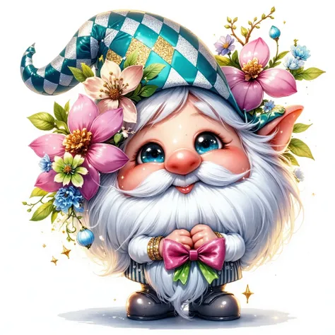 (((ultradetailed: 1.4))) detailed quirky charming expressive smile character by GabrielPacheco-marinafedotova,glossing vibrant vivid, white-pink-applegreen-lazurblue, with metallicgoldlines and inkblacklines, watercolor with clear contours, single very cut...
