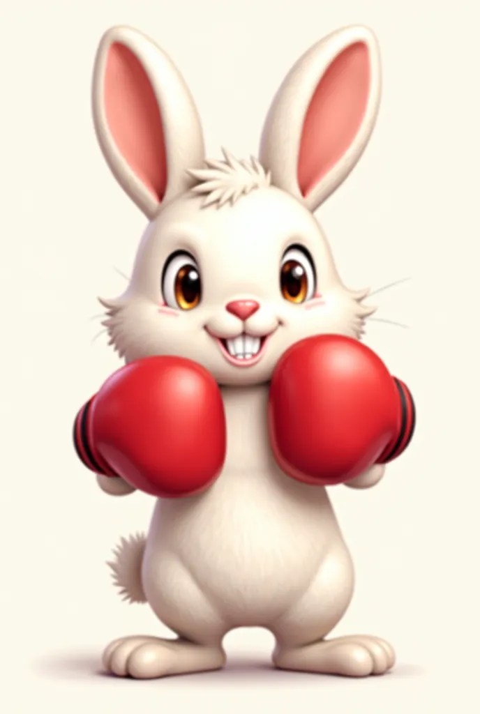 Cute rabbit with boxing gloves 