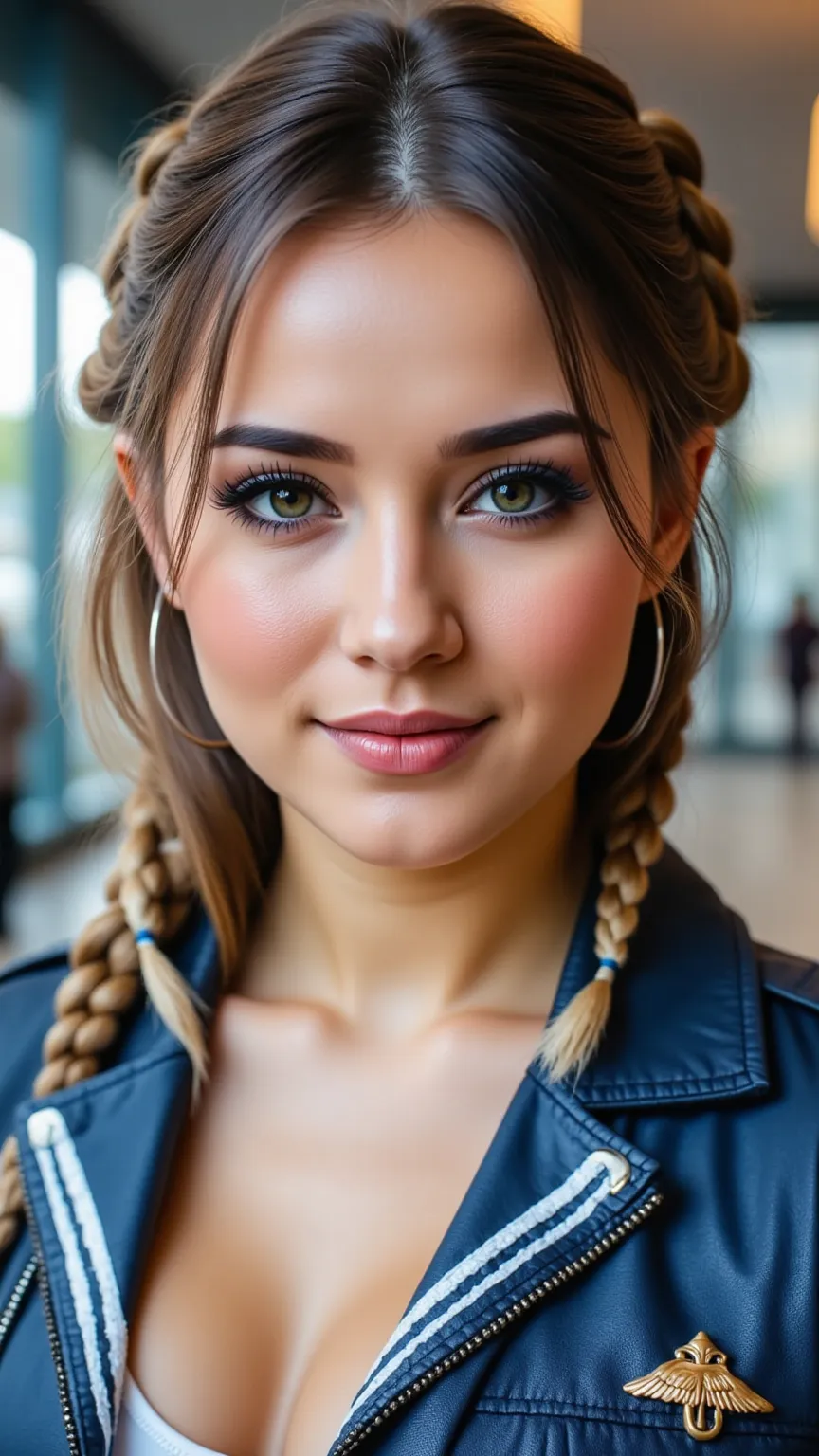 (Masterpiece, realistic, best quality, best lighting, 1 girl photo solo, Smiling, Close-up portrait of the most beautiful angel in the universe, blonde, beautifully makeup, eyeshadow, Parted Lips, Detailed Eyes, beautiful big eyes, long eye lashes, smile, ...