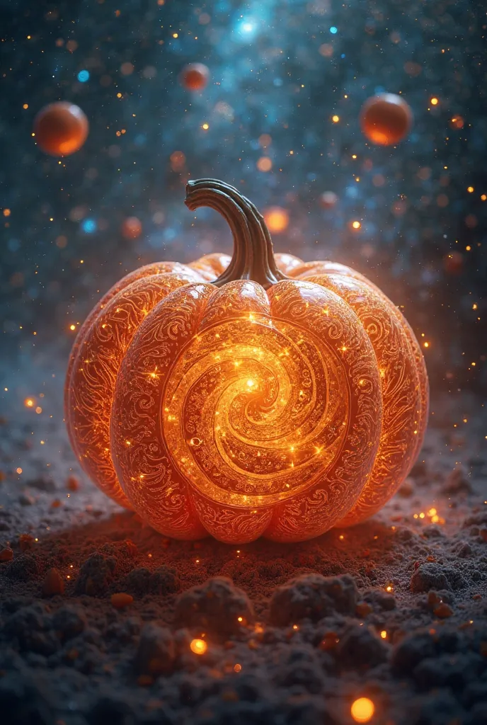 Astral pumpkin with galaxy and zodiac signs