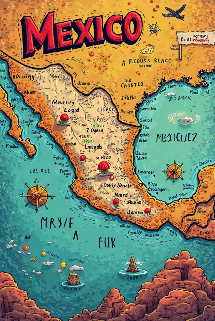 Haora Hasme a comic book page that shows a map of MEXICO that shows an arrow from Veracruz to central Mexico