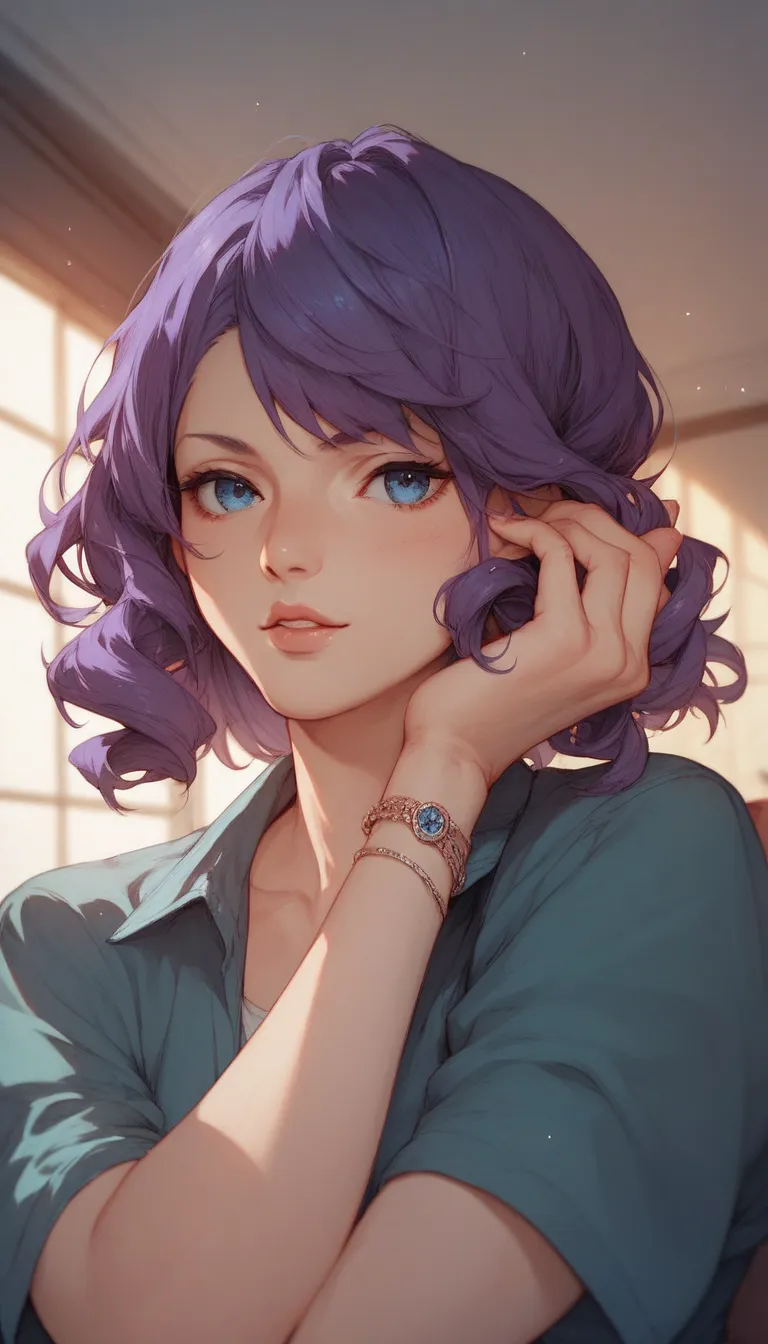 Kudou Fuyuka, 1 girl, purple hair, blue eyes