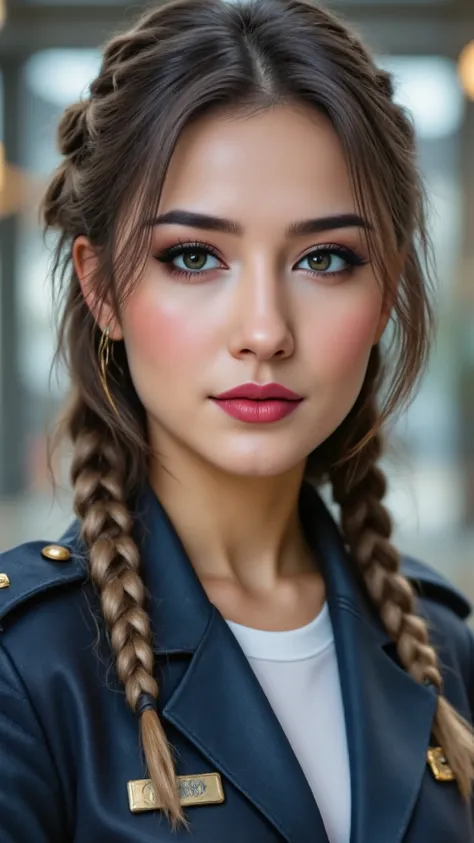 (Masterpiece, realistic, best quality, best lighting, 1 girl photo solo, Smiling, Close-up portrait of the most beautiful angel in the universe, blonde, beautifully makeup, eyeshadow, Parted Lips, Detailed Eyes, beautiful big eyes, long eye lashes, smile, ...