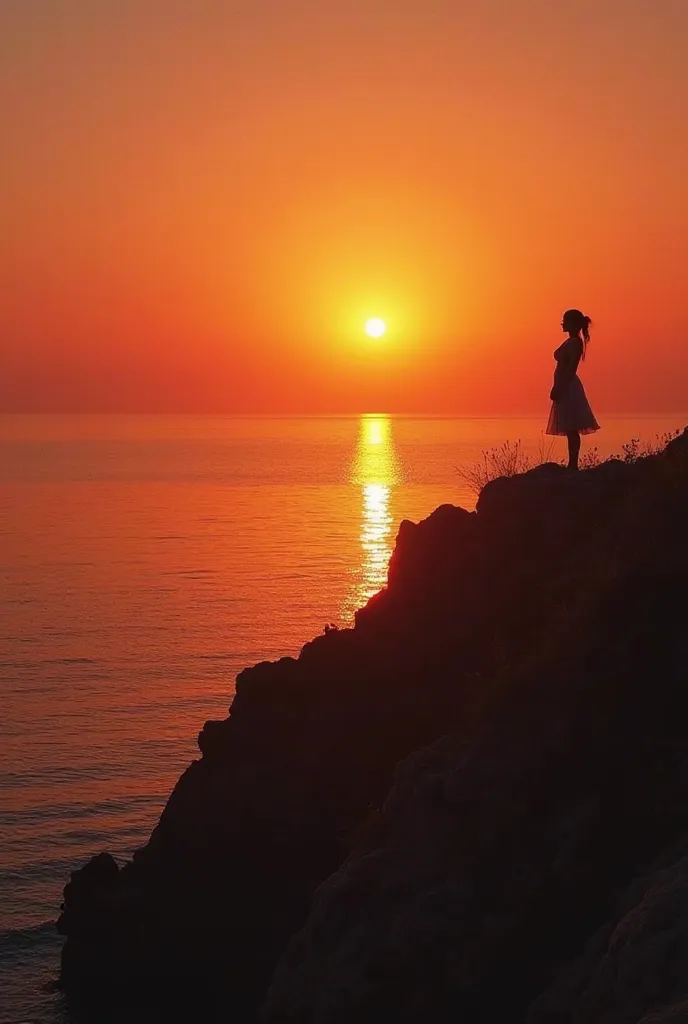 haute qualité, Ultra HD 8K, Une belle double exposition qui combine une silhouette de déesse avec une côte au coucher du soleil, la côte au coucher du soleil servant de toile de fond sous-jacente, avec ses détails intégrés à la déesse, lignes nettes, Le fo...