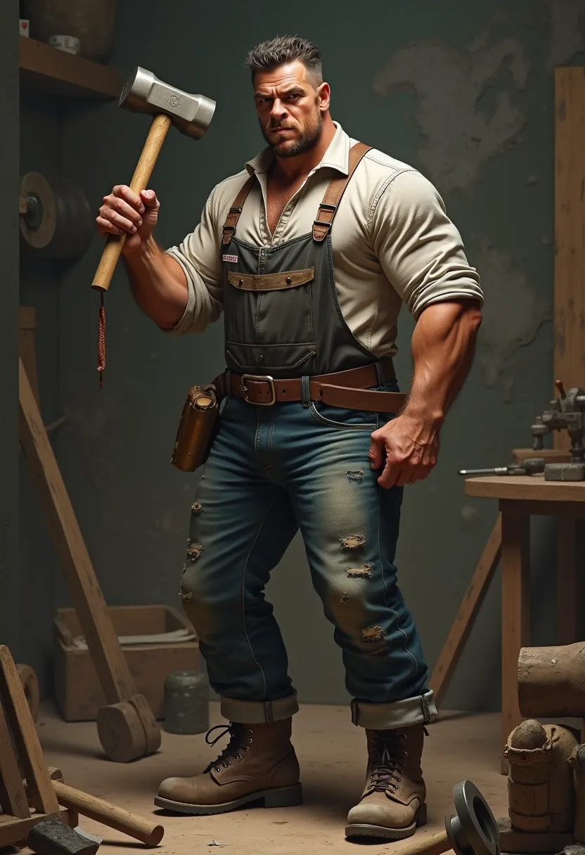 Man holding hammer