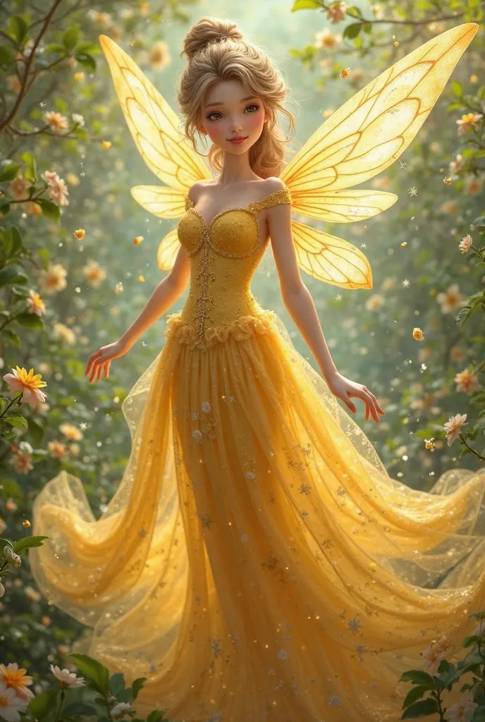 a fairy sticker with yellow dress in HD quality