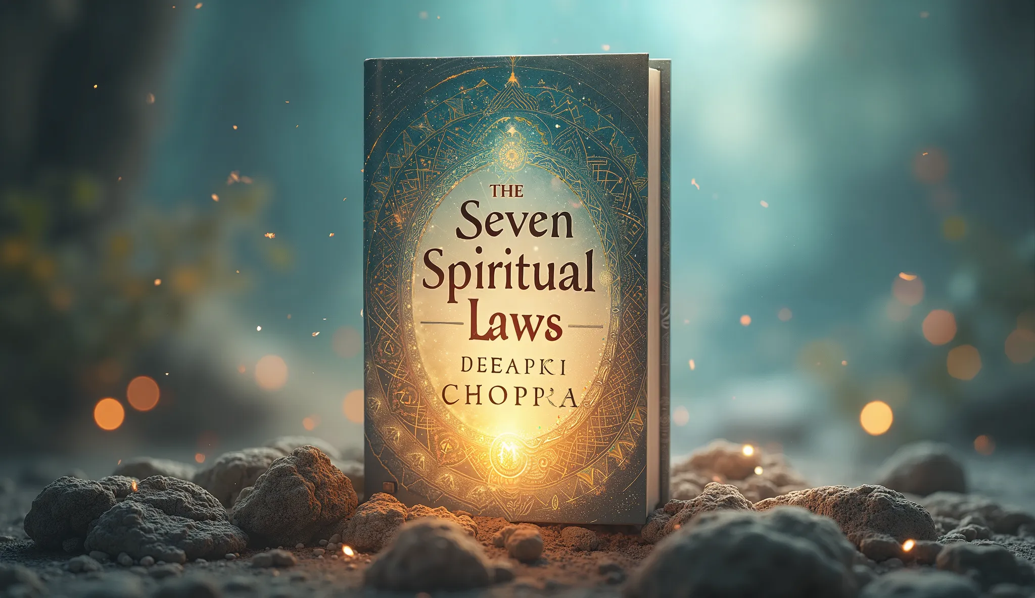   Image of the book  "The Seven Spiritual Laws of Deepak Chopra"  with the title in Spanish : !