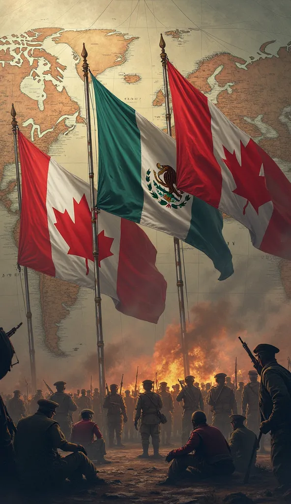 Flag of Canada flag of Mexico flag of Panama flag Greenland flag Denmark breaking ties with the flag of the United States a world war is formed 