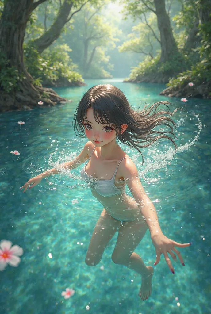 anime girl swimming naked