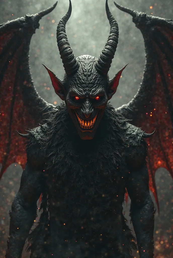 Picture of the devil I want him to have wings and laugh.