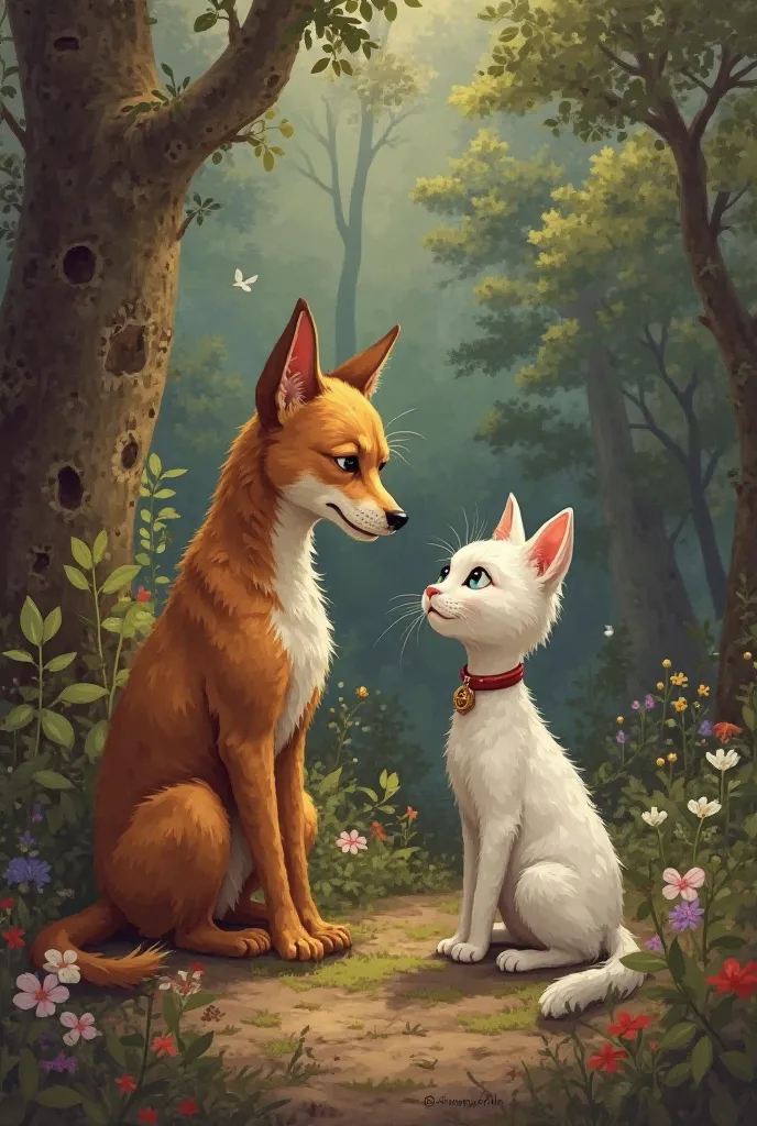 I want a story about a cat and a dog that the cat is wise to like the philosophy that he likes to read and that he gives advice to the animals after he and the dog become friends. And the cat talks to him about philosophy and the dog likes to read and the ...