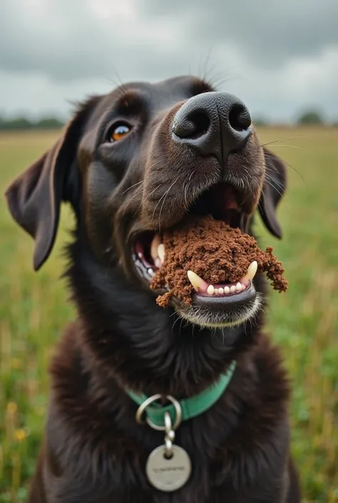 A poop in the mouth of a black man in a field of conton.