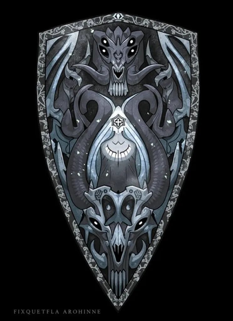 dark pale blue knight shield