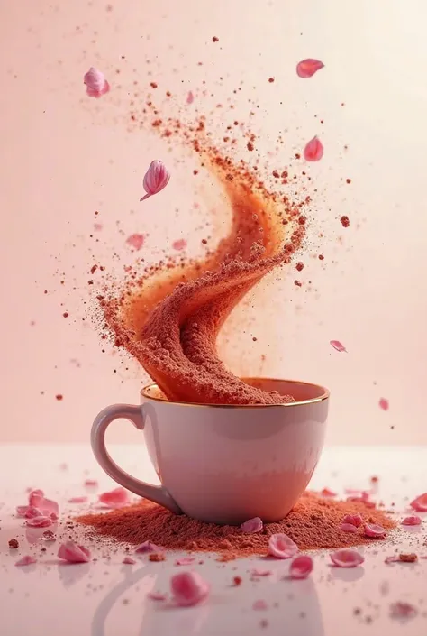 create picture about coffee mixing into rose powder