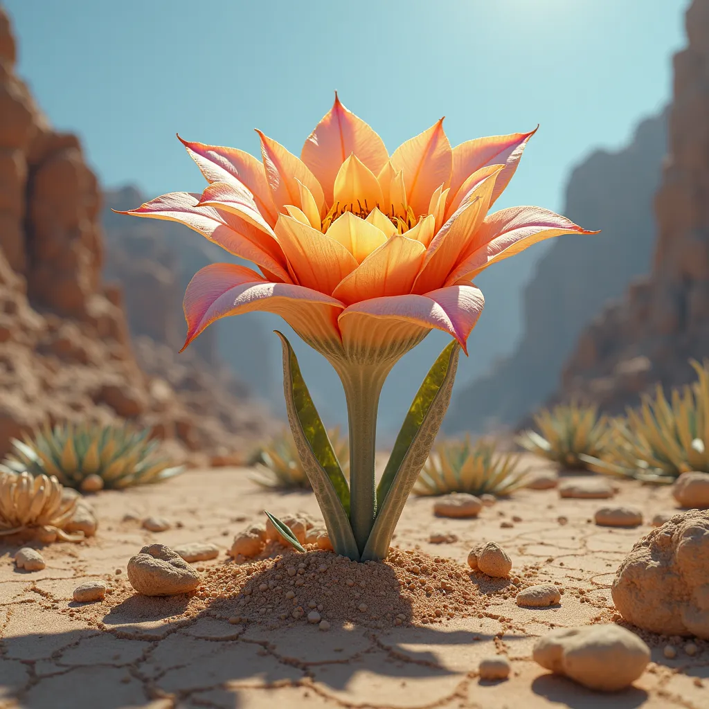 Hyperrealistic macro photography in ultra HD, 8K, of a flower unknown in terrestrial botany, which defies conventional biology. Its petals are thick and fleshy, with a velvety texture, but with a subtle translucency at the edges. Its shape is spiral, with ...